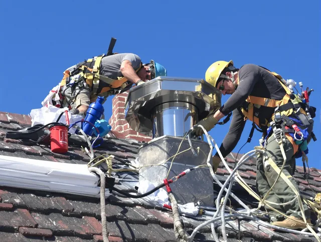 Protective chimney cap installed by La Habra Chimney Sweep in La Habra, CA