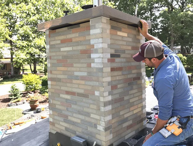 La Habra Chimney Sweep completing a modern chimney remodel in La Habra, CA