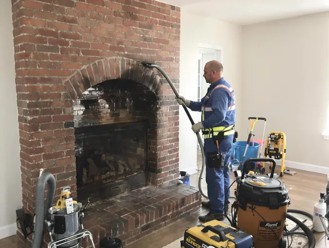 La Habra Chimney Sweep expert performing detailed chimney sweep in La Habra, CA