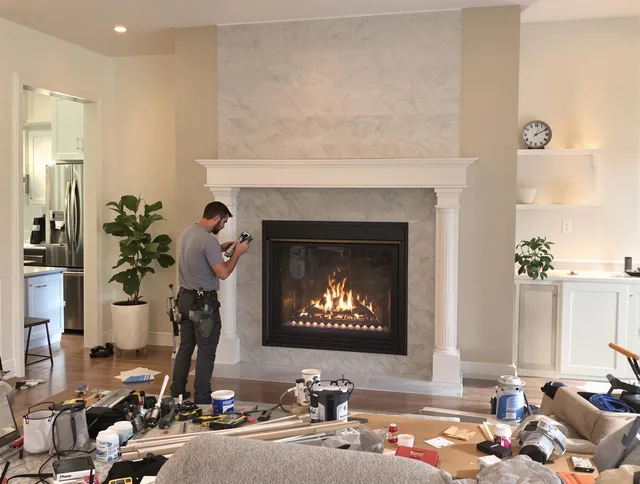 Newly installed fireplace by La Habra Chimney Sweep in La Habra, CA