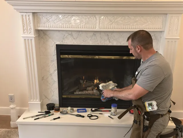 La Habra Chimney Sweep performing fireplace maintenance in La Habra, CA