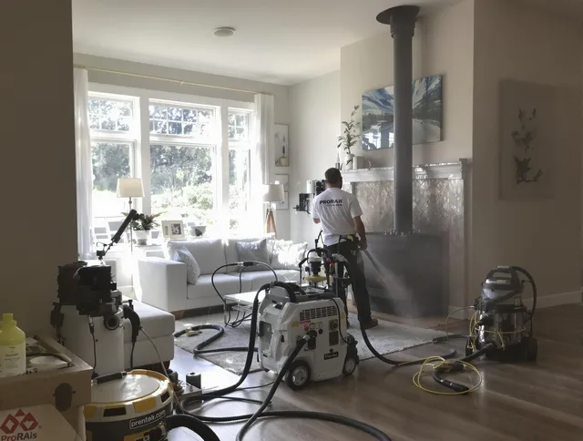 Soot removal service by La Habra Chimney Sweep for a fireplace in La Habra, CA